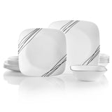 Corelle® Square Simple Sketch 18-piece Dinnerware Set, Service for 6