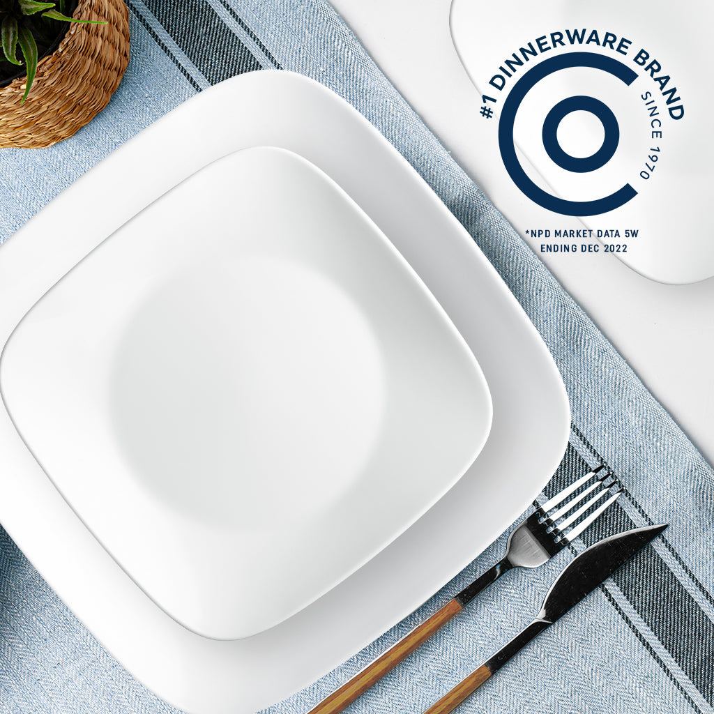 Corelle® Square™ Pure White 12-piece Dinnerware Set, Service for 4