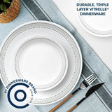 Corelle® Mystic Gray 18-piece Mugless Dinnerware Set, Service for 6
