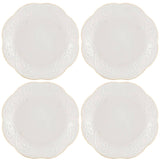French Perle White 4-Piece Dessert Plate Set