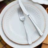 French Perle Groove 12-Piece Plate & Bowl Set