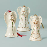 Holiday Angel Bell Ornaments, Set of 3