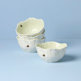 Butterfly Meadow Floral S/4 Dessert Bowls - Green