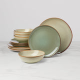Organic Shades 12-Piece Dinnerware Set, Sage