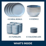 Corelle® Stoneware 16-piece Dinnerware Set, Service for 4, Nordic Blue