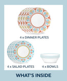 Corelle® Global Collection Terracotta Dreams 12-piece Dinnerware Set, Service for 4