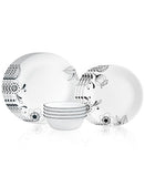 Corelle® Inked Poppy 12-piece Dinnerware Set, Service for 4