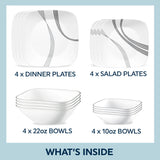 Corelle® Urban Arc 16-piece Dinnerware Set, Service for 4
