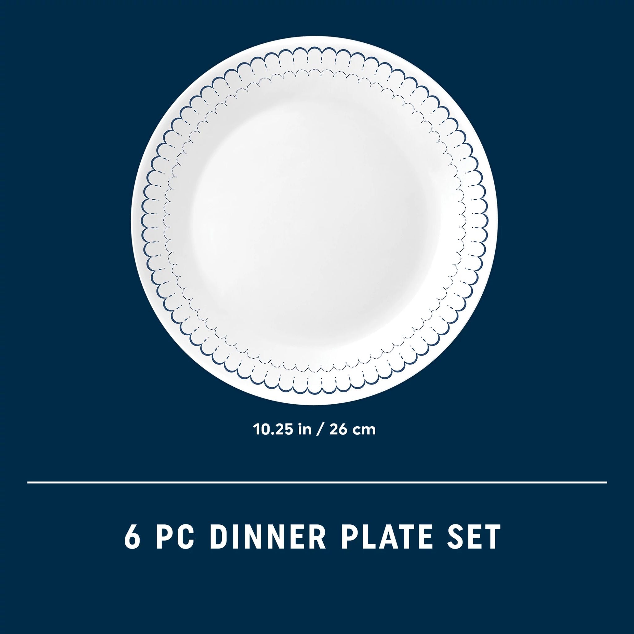 Corelle® Caspian Lace 10.25" Dinner Plates, 6-pack