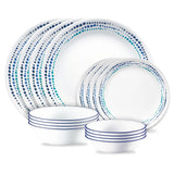 Corelle® Ocean Blues 16-piece Mugless Dinnerware Set, Service of 4