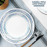 Corelle® Ocean Blues 16-piece Mugless Dinnerware Set, Service of 4