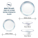 Corelle® Ocean Blues 16-piece Mugless Dinnerware Set, Service of 4