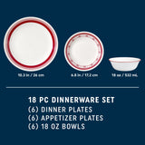Corelle® Sadie 18-piece Dinnerware Set, Service for 6
