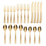 Paris Hammered Gold 20 Piece Everyday Flatware Set
